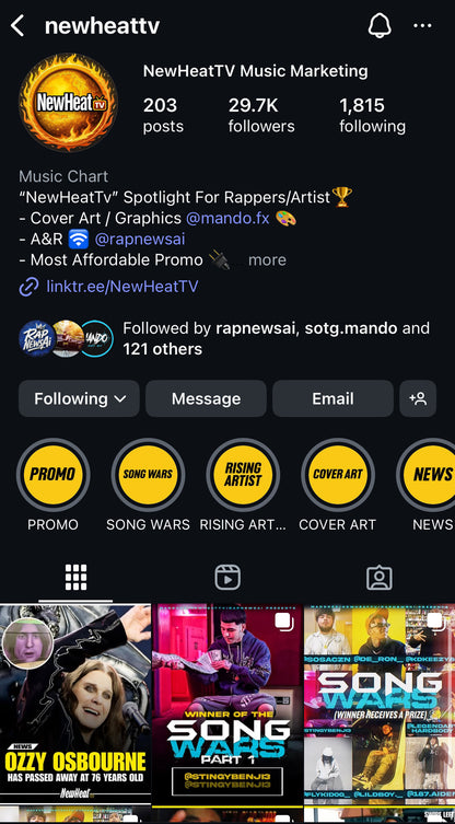 INSTAGRAM FEED AND STORY PROMO ON @NEWHEATTV - MandoFxCoverArt